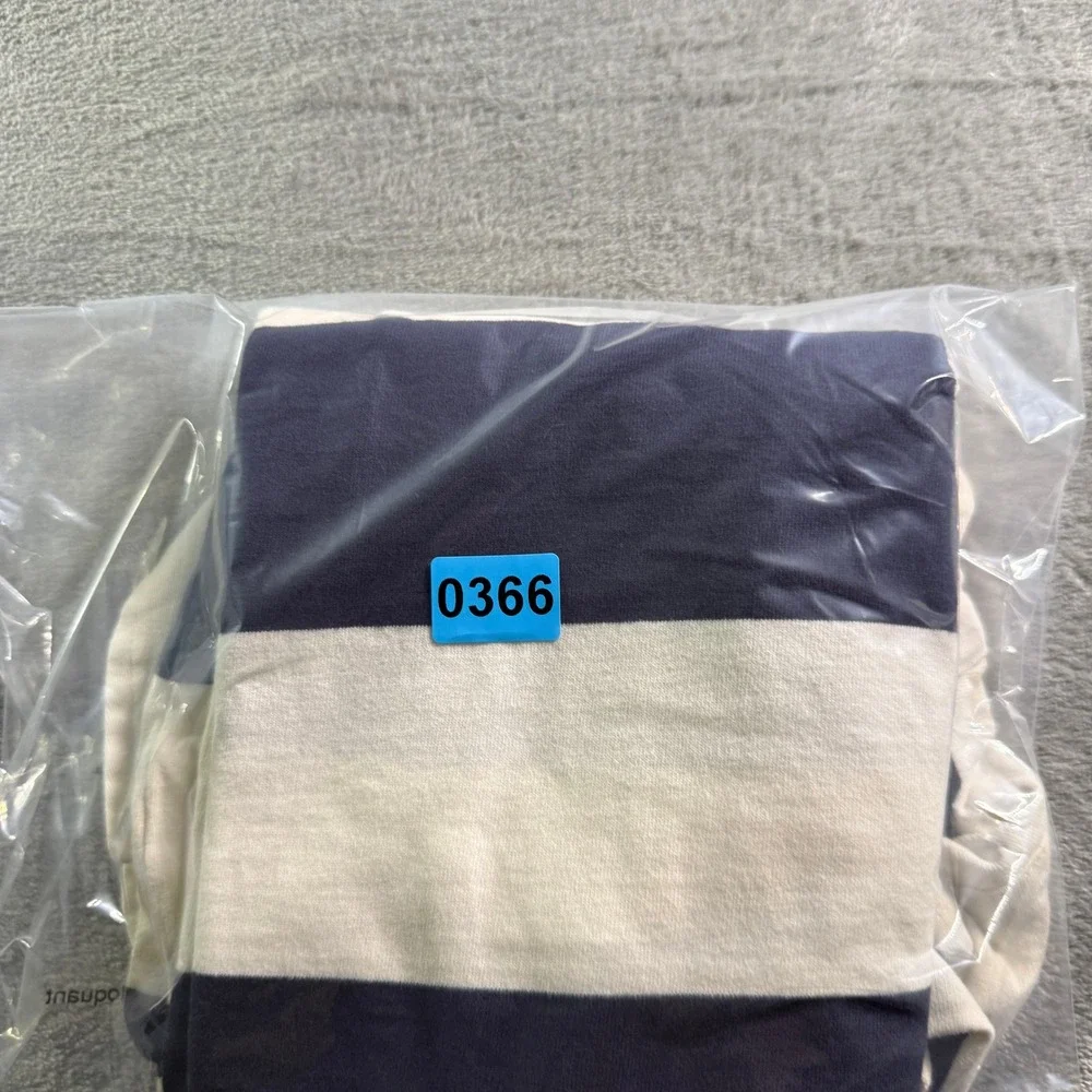 J.Crew Always Striped Long Sleeve Rugby Shirt Mens L Navy White - Picture 9 of 9